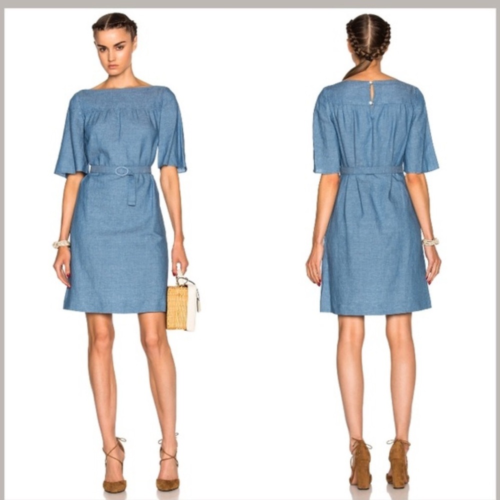 Blue Sheath Midi Dress with Dolman Sleeves